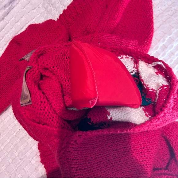 Vintage Worthington Sweater L Petite | Red Floral Knit | 80s 90s Retro Korea - Picture 7 of 9